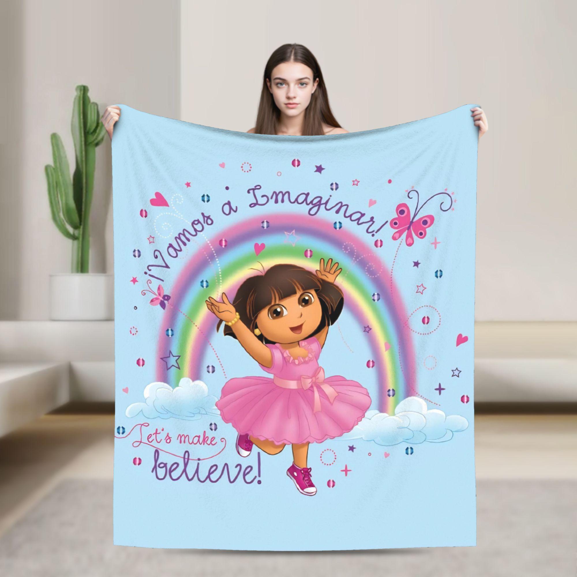 

Warm BlanketChild Decorative Cartoon D-Dora The E-Explorer Adventure Throw Blanket For Outdoor Comfortable Sofa Bed Cover 75x90cm