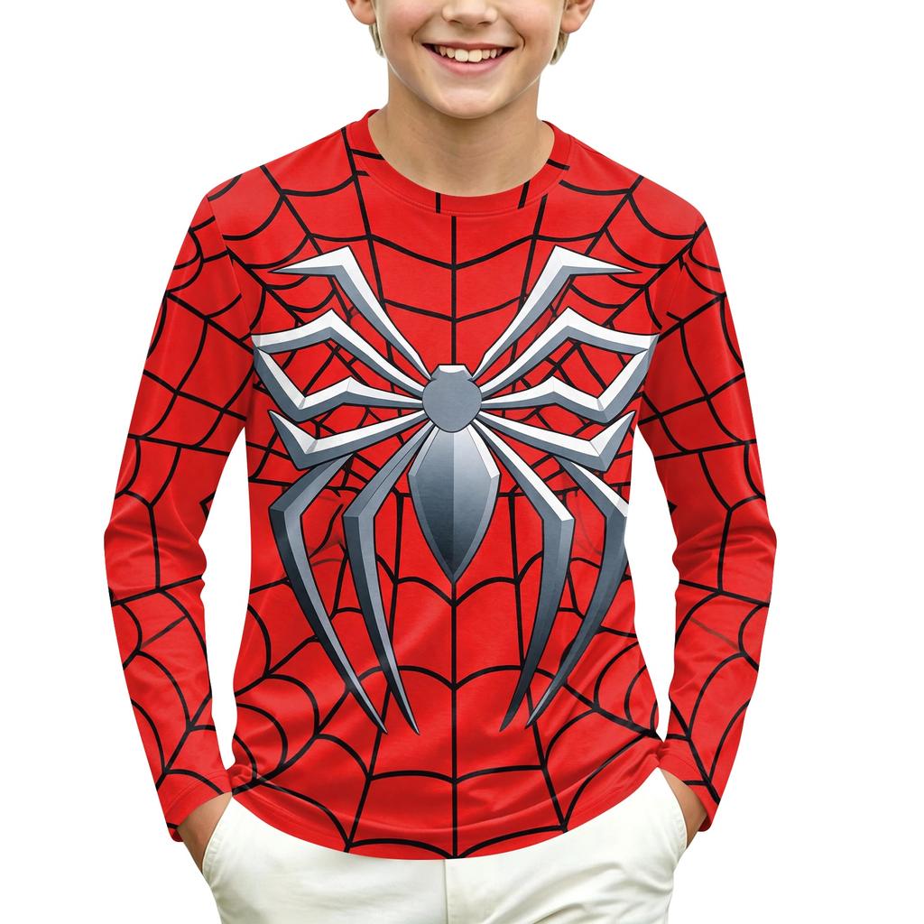 Children's Long Sleeve Round Neck Printed T-Shirt for Daily Casual Wear