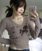 Loginaenloji Star Unicorn Printed Long Sleeve Cocoa