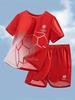 Children's Clothing Set for Boy Summer Short Sleeve Football Print Shorts Casual Outdoor Children's