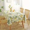 Lemon Leaves Printed Rectangle Tablecloth For Holiday Party Decor Washable Summer Lemon Waterproof Table Cloths Home Decorations