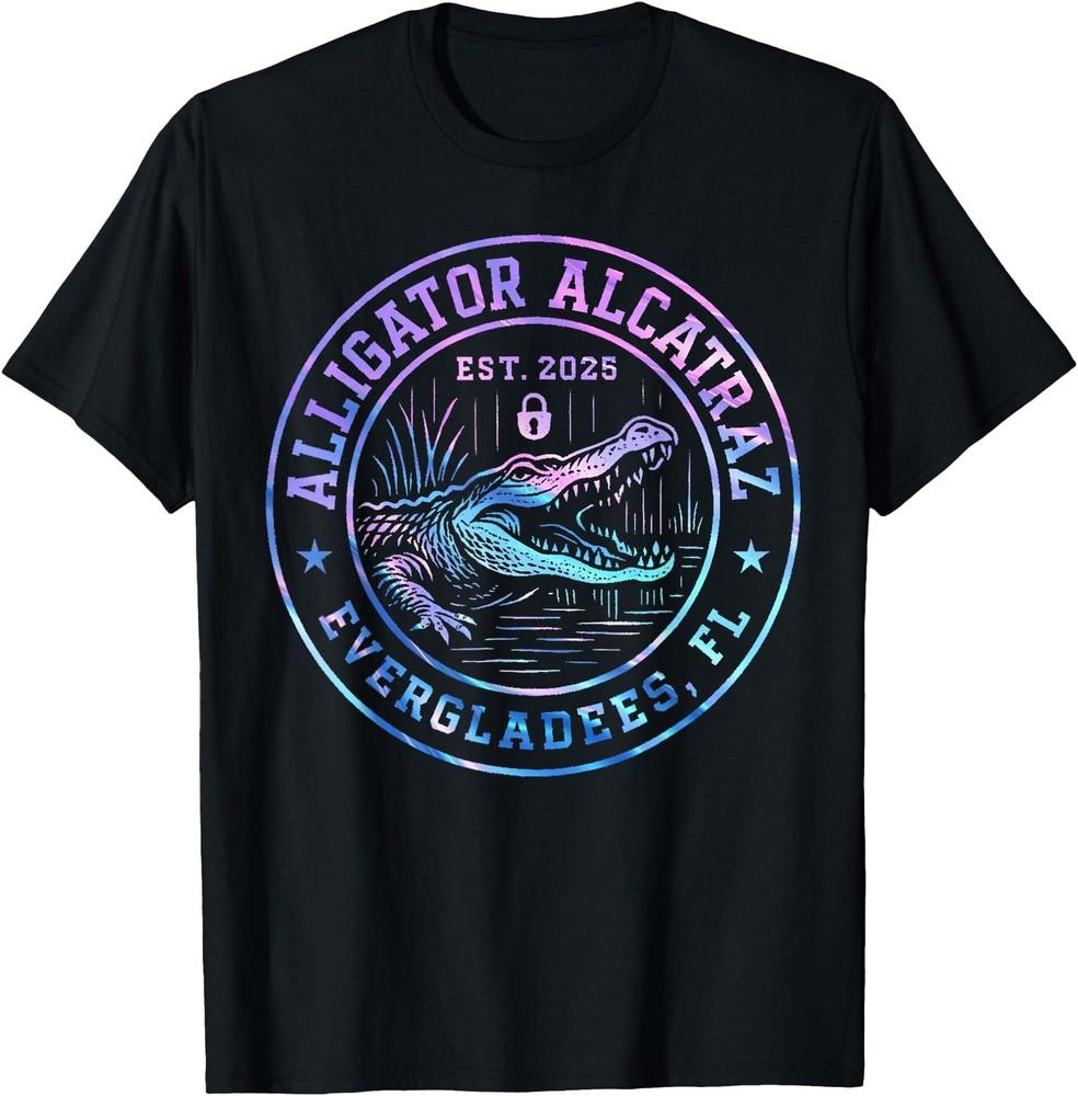 Alligator Alcatraz Florida Everglades Parody Design Q1 T-Shirt Unisex T-Shirt S