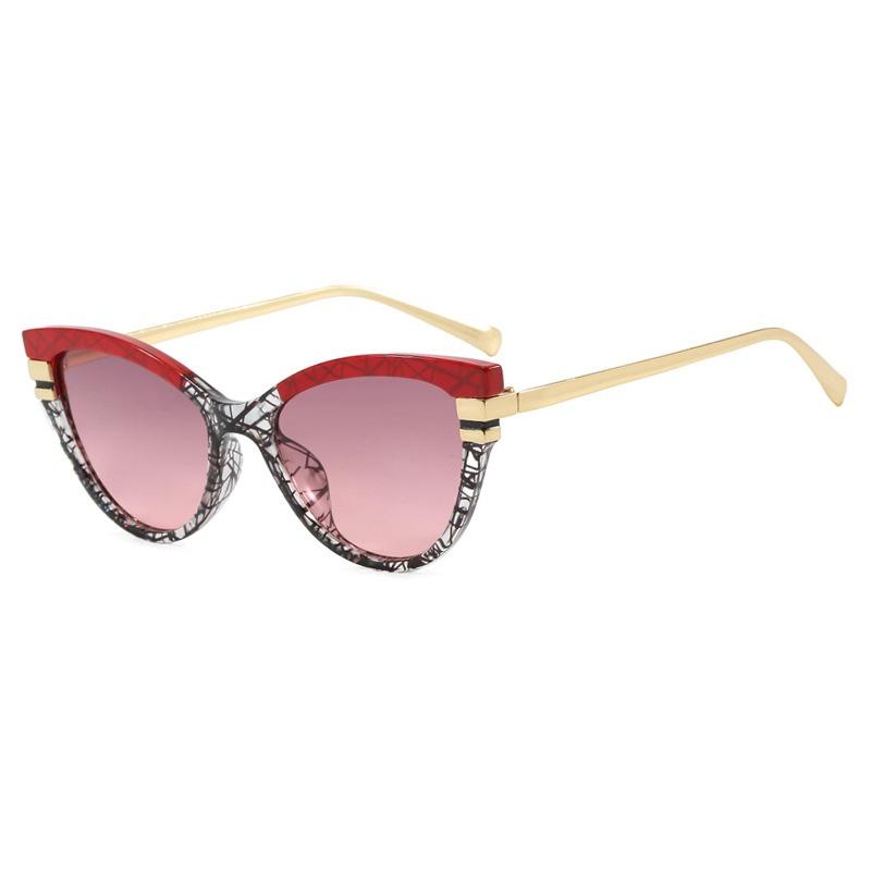 Ins New Luxury Cat Eye Gradient Women Sunglasses  Personality Color Matching Frame Design High Quality Men Uv400