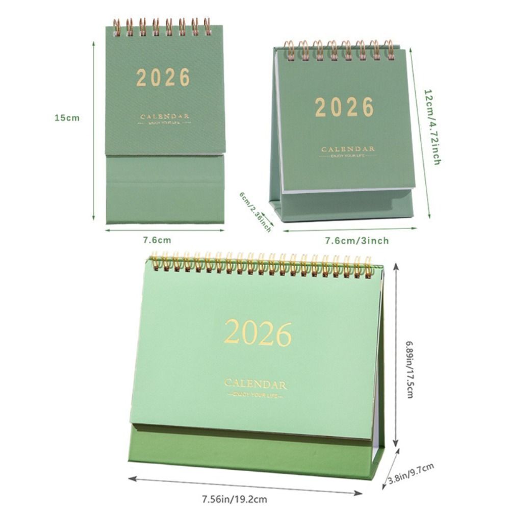 New Small Size Desk Calendar Thick Paper Mini Design Desk Planner Creative Style Coil Binding Daily Planning Supplies Study Use