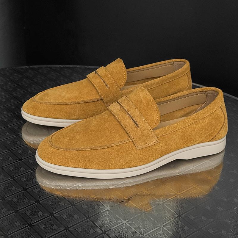 Fashion High Quality Man Suede Leather Loafers Casual Shoes Moccasins Men Slip On Flats Fashion Male Driving Shoes Comfy Business Shoes