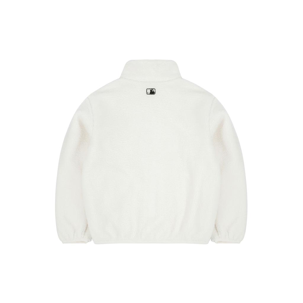 MLB Jednokolorowa Kurtka Sherpa z Haftowanym Logo Unisex Kurtki Kość Słoniowa 3AJPF2916-50IVS