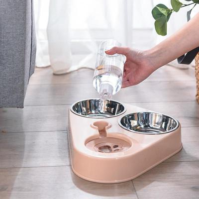 Ciotola doppia per cani Ciotola automatica per animali domestici in acciaio inossidabile Mangiatoia, Distributore d'acqua per gatti, Ciotola per gatti, Ciotola per cani, Ciotola per gatti, Forniture per gatti