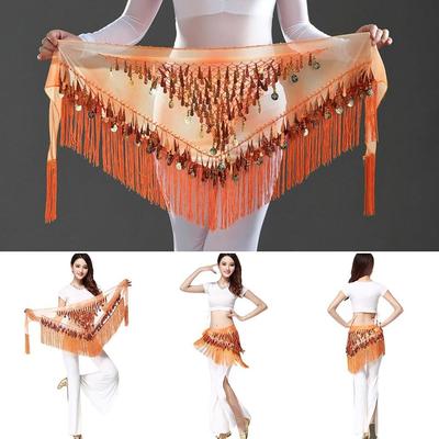 Sexy Sequins Show Costumes Hip Scarf Belly Dance Belt Waist Chain Dancer Skirt