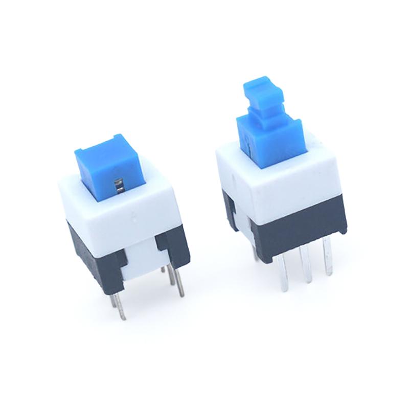 10Pcs/Lot Square 7X7X12Mm 6 Pin Dpdt Mini Push Button Flat Self-Locking Switch G64 Multimeter Switch Micro Switch Kit