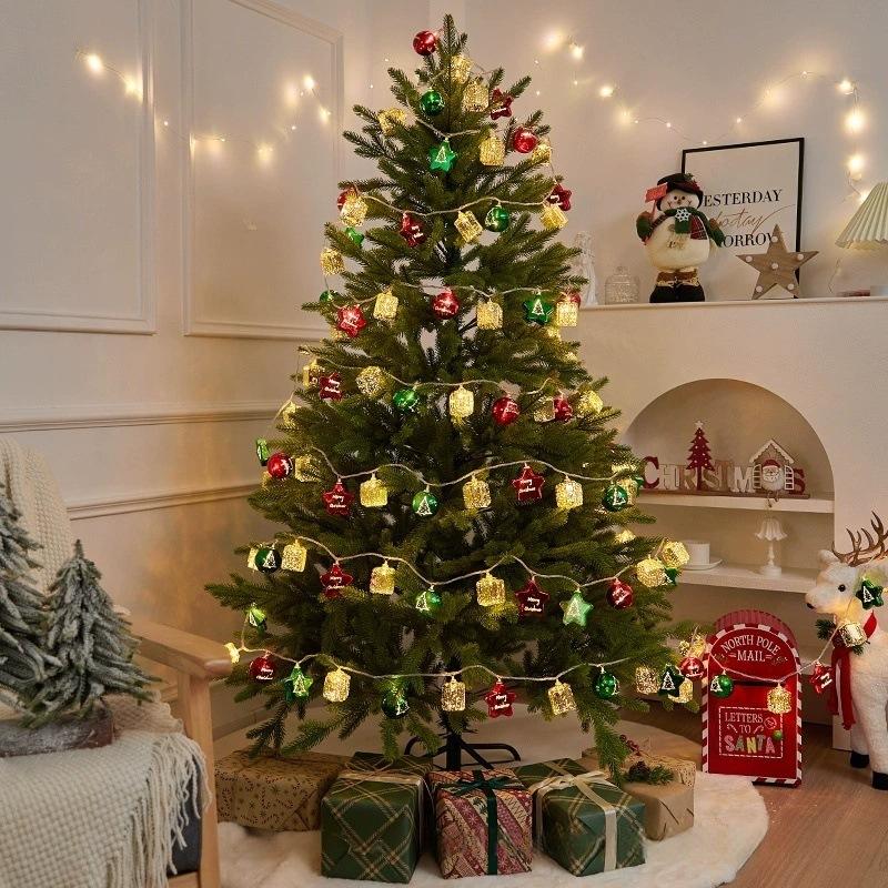 Hot Selling Electroplated Christmas Lighting Festival Atmosphere Flashing Ball Colored Lights Outdoor Decoration Led Star Snowflake Light String