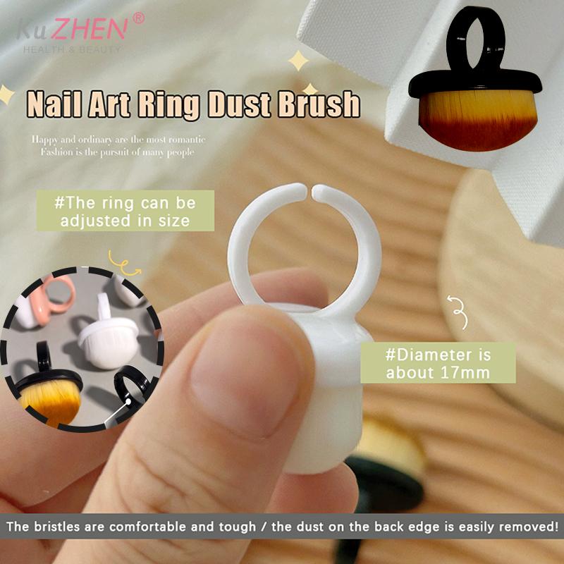 5/10Pcs Mini Ring Nail Brushes Dust Brush Cleaner Manicure Professional Delicate Soft Brush Manicure Art Gel Polish Removal Tool