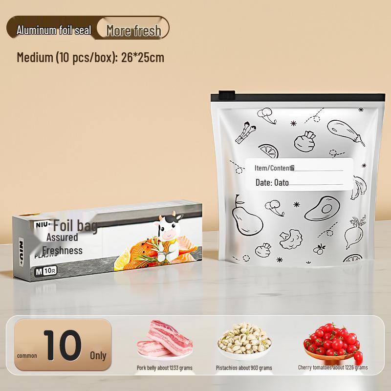 Aluminum Titanium Foil Food Preservation Bags: Thickened, Freezer-Ready for Meat and Veggies