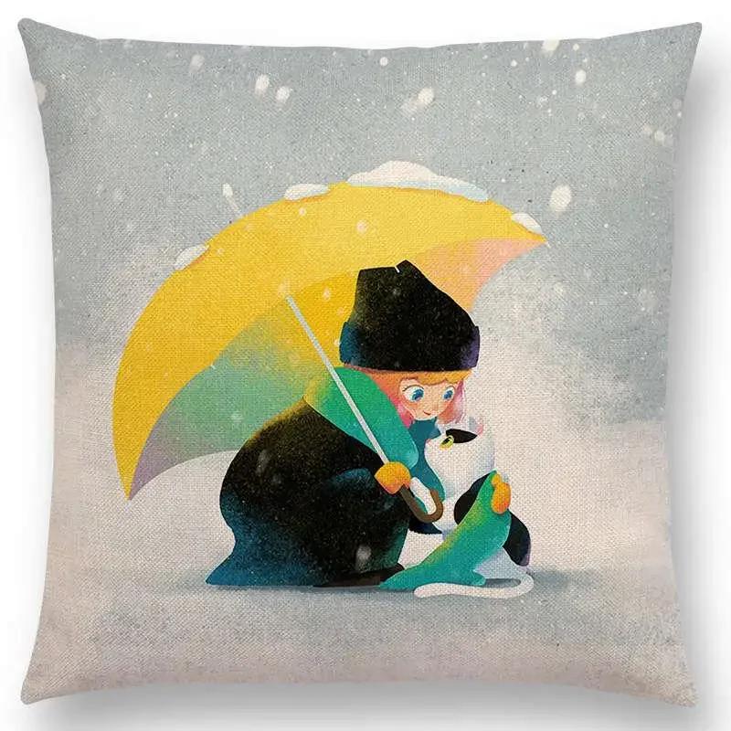 Neuankömmling Bunte Träume Schwarze Katze Niedliche Mädchen Magische Sonne Mond Warm Stern Kissenbezug Autoabdeckungen Sofa Wurfkissenbezug