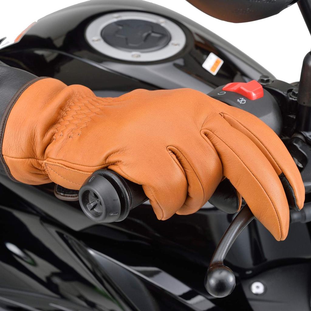 Daytona Motorcycle Winter Leather Waterproof and Made In Premium Winter 17585 Gloves, (Cowhide), Windproof, Japan, Inner-Stitched Gloves, Chestnut,