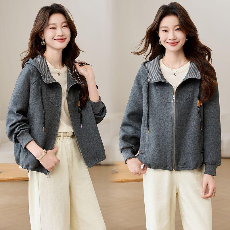 Spring Casual Niche Hooded Sweatshirt Jacket