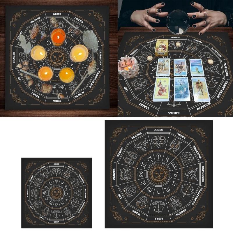 Astrology Tarots Table Altar Cloth Metaphysical Board Game Mat Pendulum Divinations Altar Tablecloth Board Game Card Pad