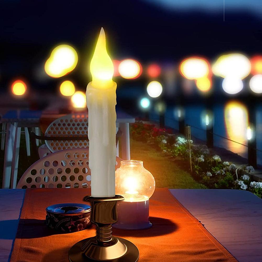 6pcs LED Taper Candle Lights, Flameless Floating Candles Battery Operated Window Candles for Christmas Wedding Birthday Party