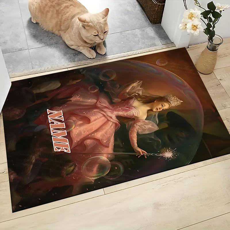 Custom Name Halloween Witch Night Carpet Rug Customizable Soft Washable Anti-Slip Home Living Room Sofa Mats Personalized Rug. 0909332