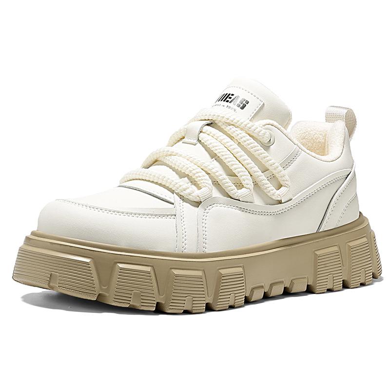 New Winter Men's Shoes Korean Style Fashionable and Versatile Casual Men's Shoes Comfortable Thick Sole Heightened Leather Men's Shoes