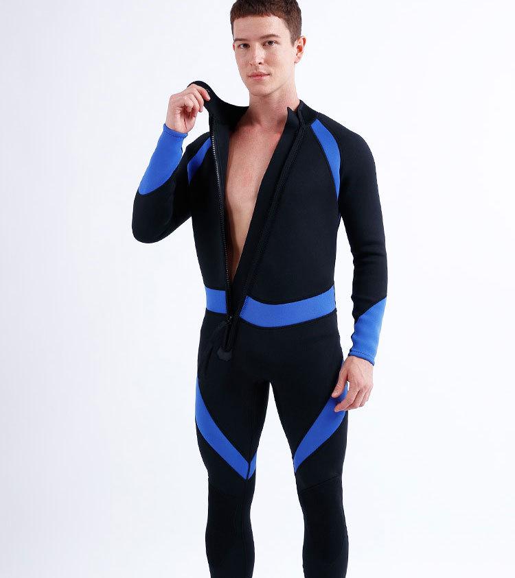 3mm Front Zipper One-Piece Wetsuit for Diving, Surfing & Swimming - Cold Protection Warm Suit