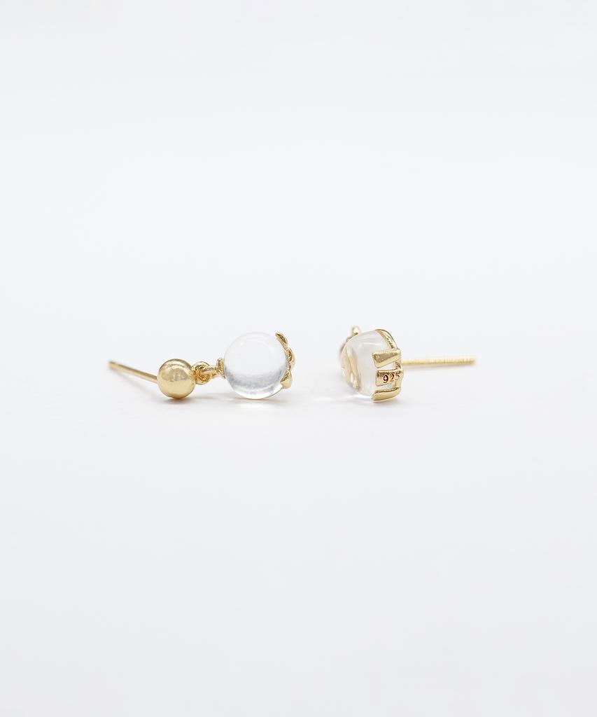 Ordor Round White Quartz Drop Earrings