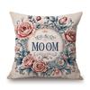 Flower Wreath Floral Letter Art Mother Day Gift For Mama Gratitution Decorative Sofa Throw Pillow Case Linen Cushion Cover