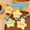 Soft Stars Keychains Cute Doll Couple Key Chain Kawaii Star Plush Key Chain  Bag Accessories