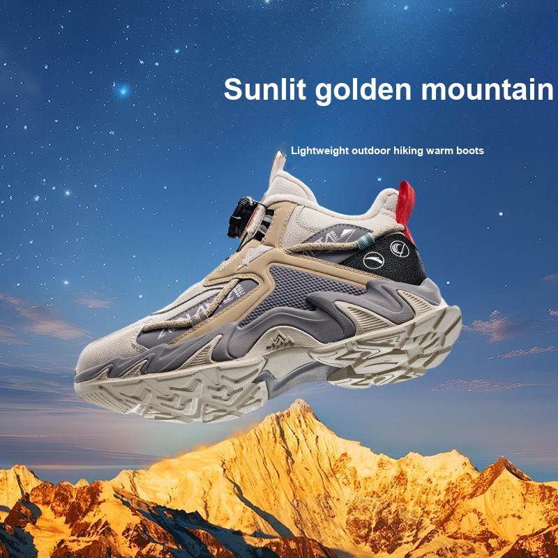 Anta Kids Trendy Fashion Fleece Warm Wear-Resistant Non-Slip Mid-Top Outdoor Shoes Kids Shoes Gray A12446916-1