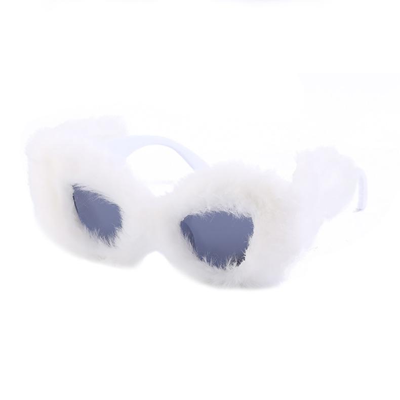 60300 Superhot Eyewear 2022 New Fashion Trendy Soft Fur Velvet Party Sunglasses Women Cat Eye Cute Ladies Sun Glasses