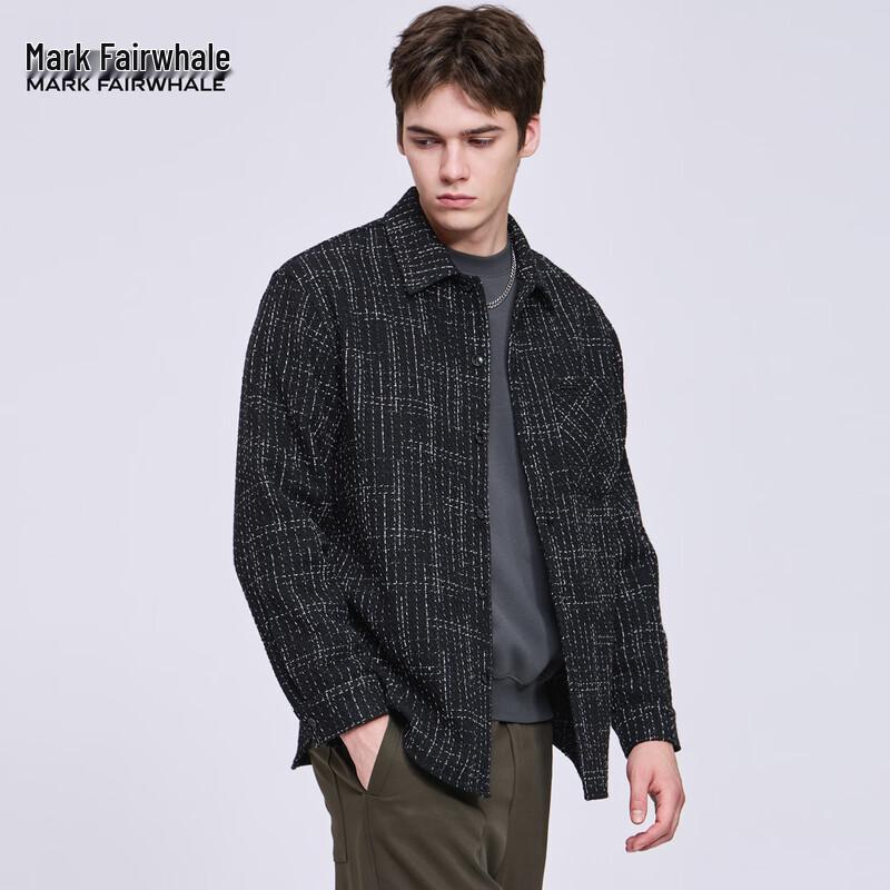 Mark Fairwhale Men s Casual Jacquard Long Sleeve Shirt M