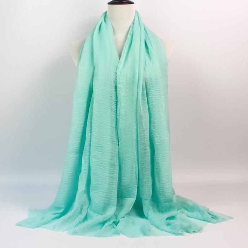 Crinkled Rayon Scarf Shawl: Solid Color, Natural Wrinkle, Fringed, Beach Towel, Bride/Bridesmaid/Party Evening Dress Accessory.