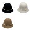 Solid Color Flower Topper Hat Pearl Woolen Bucket Hat Elegant Fisherman Hat  Girl