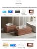 DecoTalk Wabi-sabi Red Travertine Bathroom Washbasin Set with Aromatherapy Tissue Box Tray