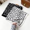 Herringbone Polka Dot Simple Small Square Scarf Classic Fashion Versatile Silk Scarf Scarf Shawl Black And White