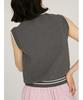 Emi Collared Knit Free Size Vest, 13WNT254087, Women's, Gray,