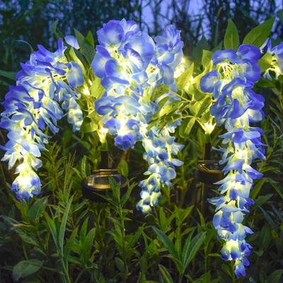 Realistic Solar Wisteria Flower Lamp Creative Cordless Garden Floor Lamp Waterproof Ground Mounted Garden Solar Lights House