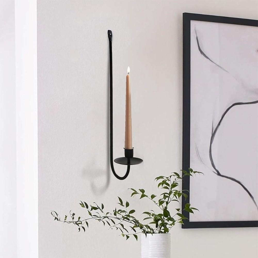 Wall Mount Candlestick Holder Metal Candlelight Dinner Props Candle Stand  Dining Table Decoration