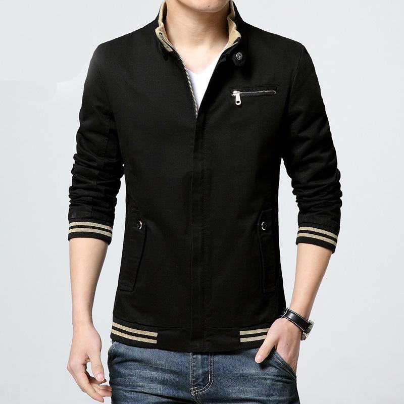 

Men s Jacket Outdoor Youth Casual Jacket Men s Top Slim-fit Pure Cotton Men s Clothing 4XL чорний