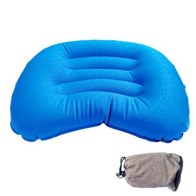 NANTO Air Pillow with Storage Bag Blue Camping, Travel, Car Sleeping, Flight Pillow