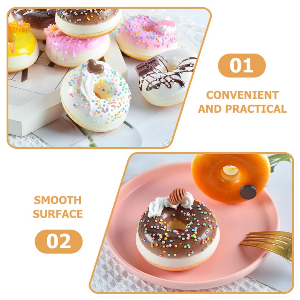 Totority Zestaw 4 sztucznych modeli pączków, 7,00 x 7,00 x 3,00 cm, Symulowane pączki jako rekwizyty do zdjęć i dekoracje imprezowe, Realistycznie wyglądające sztuczne