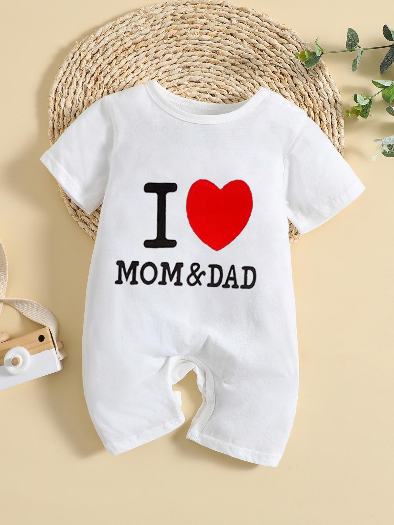 

Summer Cotton Short-Sleeve Baby Bodysuit with Cartoon Letters - Cute Print Onesie for Newborns, 100 Days & Weekly Use 59 cm