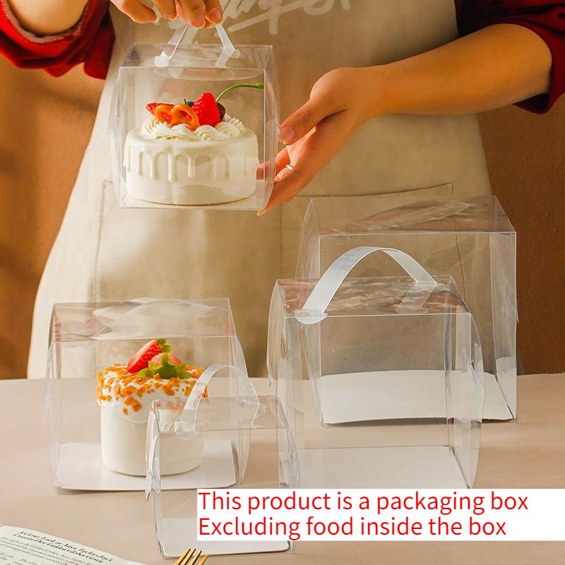 Hochtransparente integrierte Hand-Kuchenbox, Mehrere Spezifikationen optional, Puffpapier-Muffin-Verpackungsbox, Ausgebackene Dessert-Präsentations-Geschenkbox