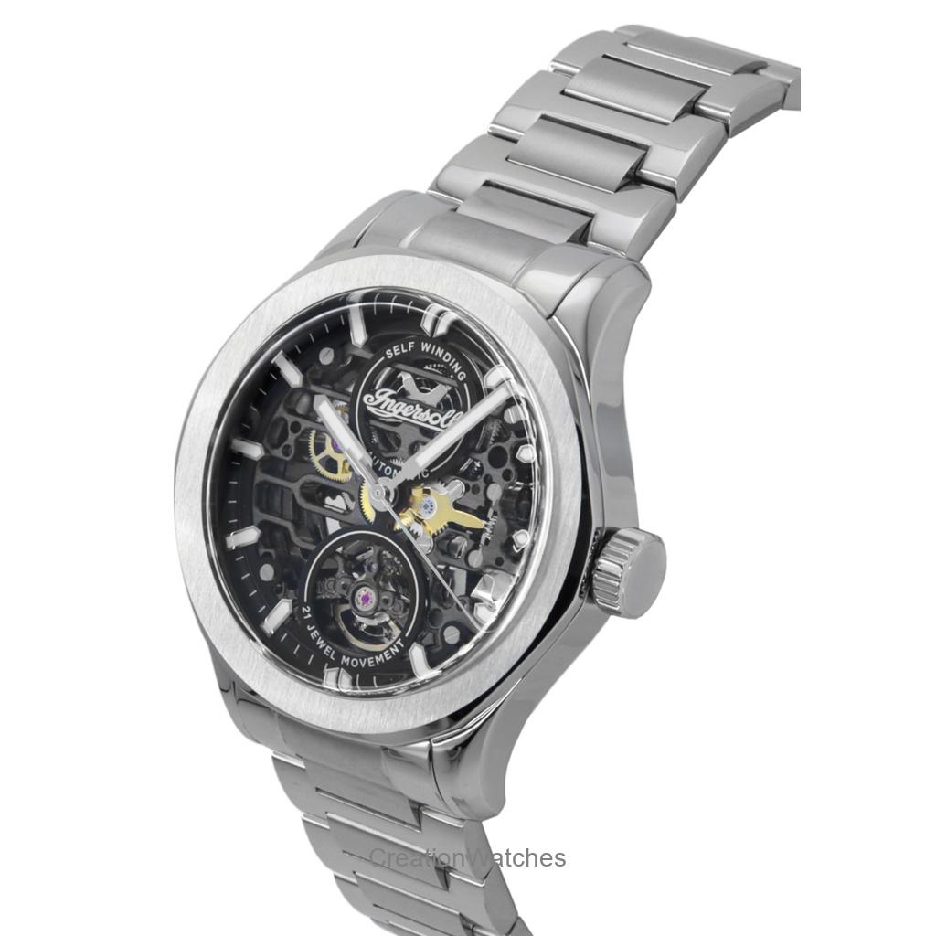 Ingersoll The Bronc Stainless Steel Black Skeleton Dial Automatic I16701 Men's Watch