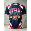 Men's Soccer Short Sleeve T-Shirt - Breathable Full-Body Print Crew Neck Tee with Suitable for Training, Casual Wear & Outdoor