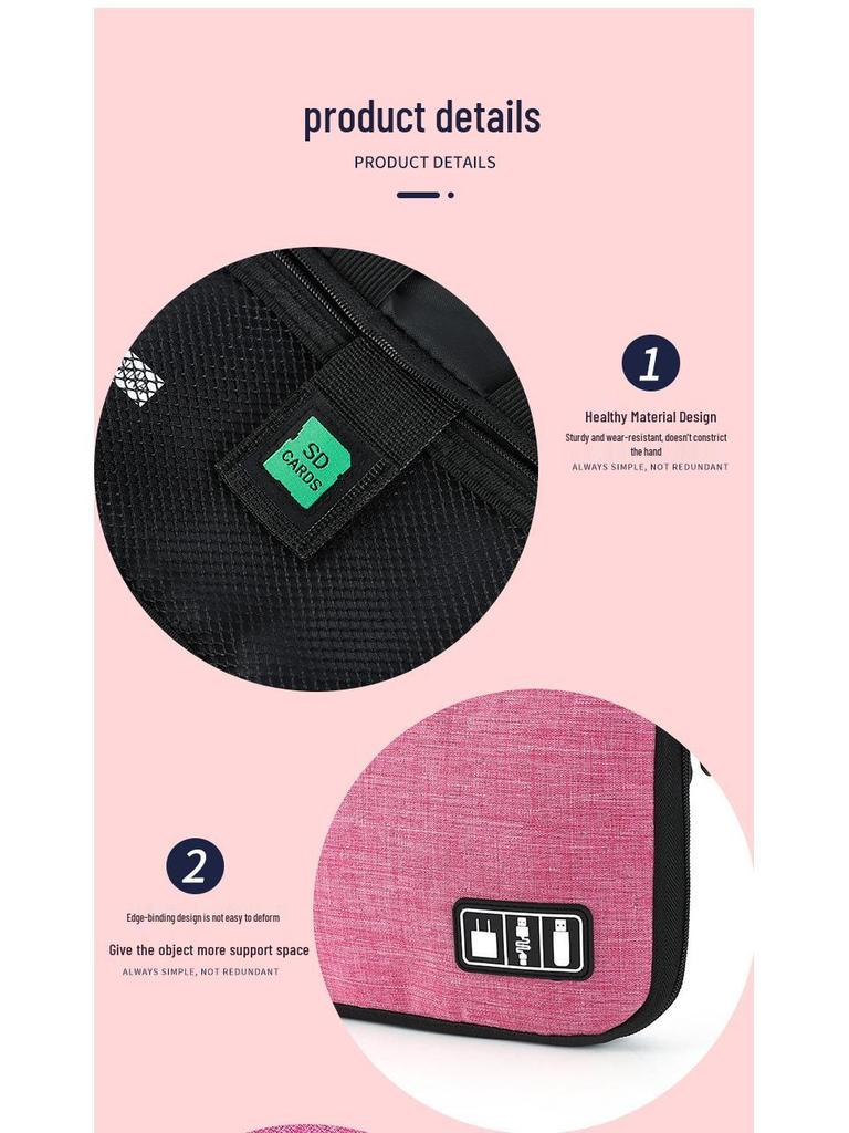 Portable Digital Storage Bag for Charging Cables and Earphones