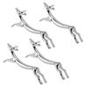 4PCS Cutlery Rest Silver Chopstick Stand Electroplated Polished Zinc Alloy Animal Shape Versatile Holder Rack for Fork