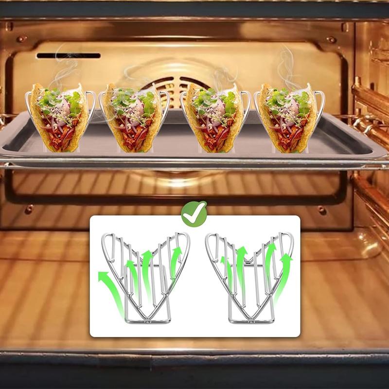 Edelstahl Taco-Halter Ständer Mexikanisches Restaurant Pfannkuchenständer Essensständer Burritos Tortillas Halter Taco Ständer Küchenhelfer