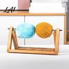 Solid Wood Yarn Dispenser Wooden Crochet Holder Rotatable Portable Organizer Rack Stable Stand for Travel Mortise And Tenon Frame Home or
