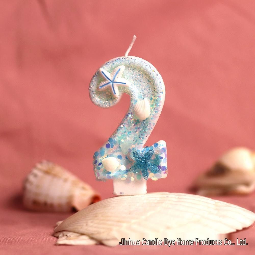 

Свечи с цифрами на день рождения из серии «Океан» для креативного украшения торта