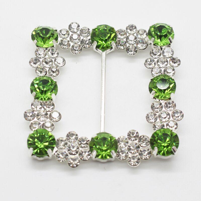 New 45X45MM 2Pcs Fashion Square Crystal Rhinestone Buckles Wedding Invitation Card Decoration DIY Hair Accessories